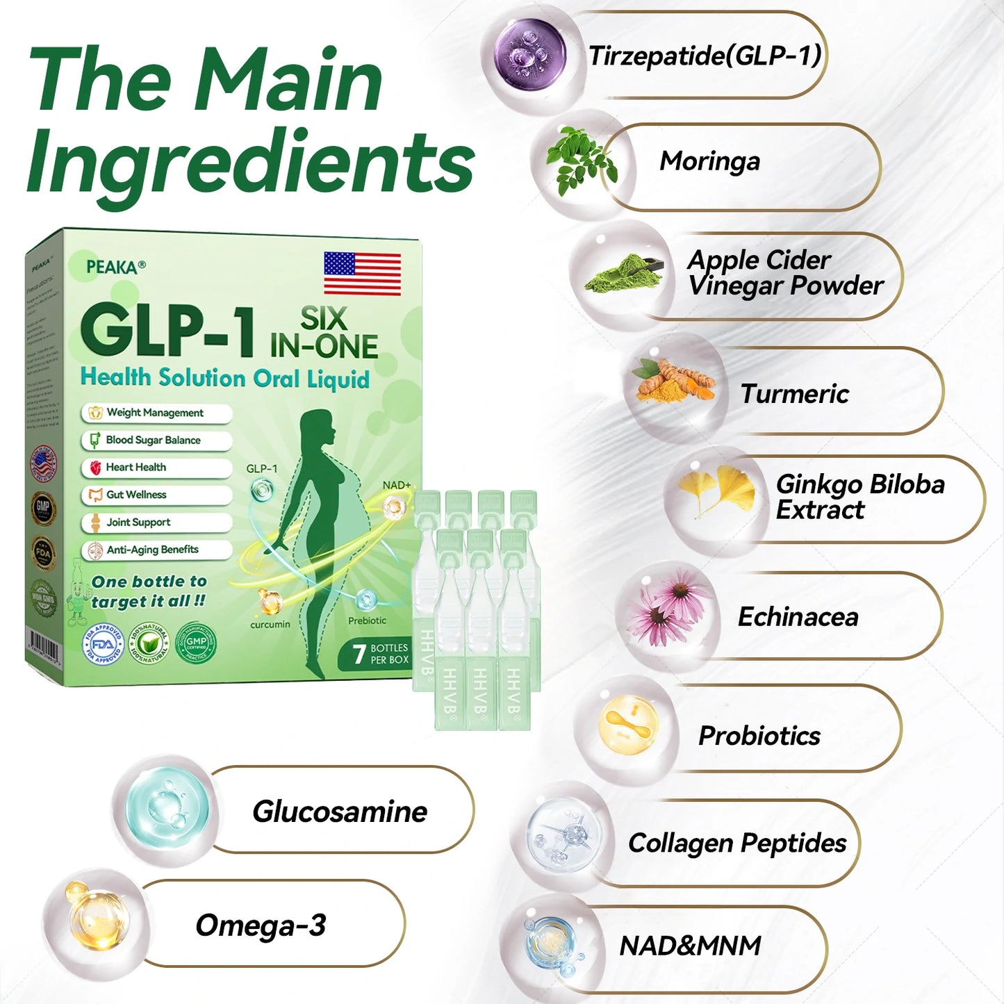 Final call! Get the ๐บ๐ธ๐ฟ PEAKAยฎ GLP-1 6-in-1 Health Solution Oral Liquid at 80% off todayโone dose a day for visible changes in just 7 days, targeting obesity, heart health, diabetes, and more.