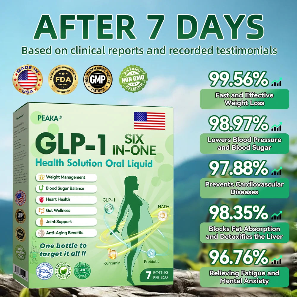 Final call! Get the ๐บ๐ธ๐ฟ PEAKAยฎ GLP-1 6-in-1 Health Solution Oral Liquid at 80% off todayโone dose a day for visible changes in just 7 days, targeting obesity, heart health, diabetes, and more.